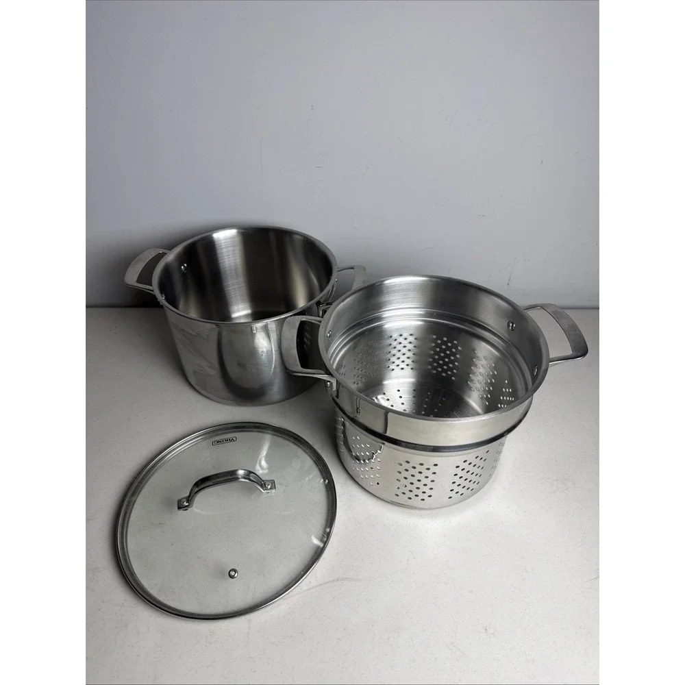 Viking 3 ply Stock Pot Pasta Strainer 8-QT, 7.6L 18/8 Stainless Steel 3 Set